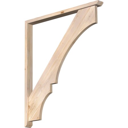 Ekena Millwork Balboa Slat Smooth Bracket w/ Offset Brace, Douglas Fir, 3 1/2"W x 42"D x 48"H BKT0402X42X48BOA06SDF